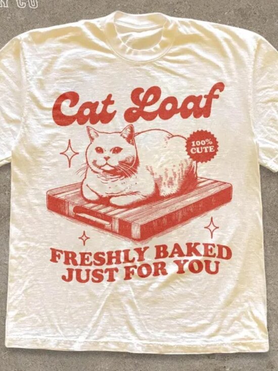 Teresa D Other - Cat Loaf Shirt, Funny Cat Meme Tee for Women Men, Retro T-shirt